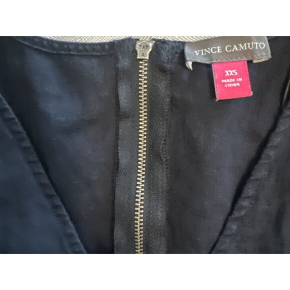 Vince Camuto Navy Blue Sleeveless Belted Jumpsuit Buttons Zipper Wide Leg Sz XXS - Picture 5 of 8